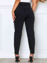 Load image into Gallery viewer, Distressed High Waist Straight Jeans