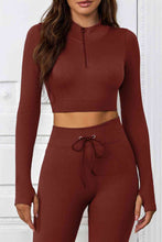 Load image into Gallery viewer, Half-Zip Thumbhole Sleeve Sports Top