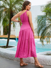 Load image into Gallery viewer, One-Shoulder Sleeveless Midi Dress