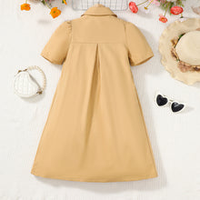 Load image into Gallery viewer, Short Sleeve Collared Neck A-Line Dress