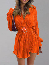 Load image into Gallery viewer, Button Up Dropped Shoulder Shirt Dress