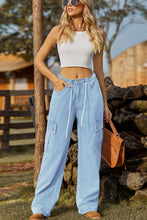 Load image into Gallery viewer, Loose Fit Drawstring Jeans with Pocket