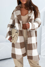Load image into Gallery viewer, Plaid Open Front Dropped Shoulder Coat