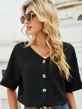 Load image into Gallery viewer, V-Neck Dropped Shoulder Shirt