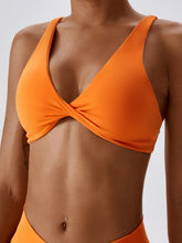 Load image into Gallery viewer, Yoga V-Neck Twisted Sleeveless Sports Bra