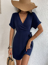 Load image into Gallery viewer, Tied Cuffed Sleeve Surplice Dress