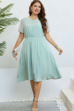 Load image into Gallery viewer, Swiss Dot Mesh Sleeve Buttoned Dress