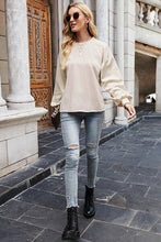 Load image into Gallery viewer, Round Neck Dropped Shoulder Sweatshirt