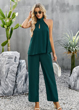 Load image into Gallery viewer, Halter Neck Top and Straight Leg Pants Set