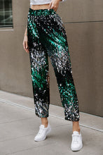 Load image into Gallery viewer, Sequin Contrast High Waist Pants