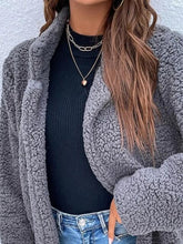 Load image into Gallery viewer, Collared Neck Long Teddy Coat