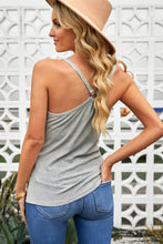 Load image into Gallery viewer, Striped Henley Tank Top
