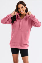 Load image into Gallery viewer, Drawstring Half Zip Hooded Dress