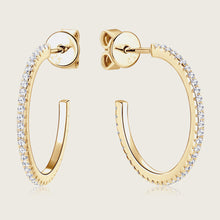 Load image into Gallery viewer, Inlaid Moissanite 925 Sterling Silver C-Hoop Earrings