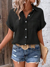 Load image into Gallery viewer, Textured Button Up Short Sleeve Shirt