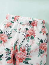 Load image into Gallery viewer, Girls Bow Detail Cami and Floral Flare Pants Set