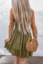 Load image into Gallery viewer, Swiss Dot Decorative Button Ruffle Hem Dress