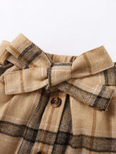 Load image into Gallery viewer, Baby Girl Turtle Neck Long Sleeve Ribbed Top and Plaid Skirt Set