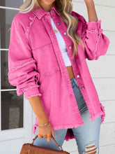 Load image into Gallery viewer, Button Down Raw Hem Denim Jacket