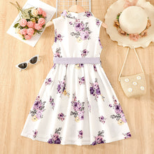 Load image into Gallery viewer, Floral Collared Neck Sleeveless Dress