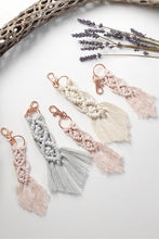 Load image into Gallery viewer, Assorted 4-Pack Macrame Fringe Keychain
