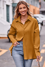 Load image into Gallery viewer, Slit Dropped Shoulder Longline Shirt
