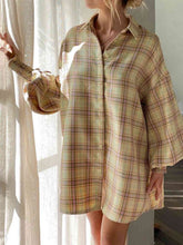 Load image into Gallery viewer, Plaid Lantern Sleeve Shirt