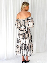 Load image into Gallery viewer, Printed Smocked Off-Shoulder Tiered Dress