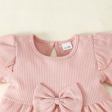 Load image into Gallery viewer, Baby Girl Bow Detail Short Sleeve Top and Distressed Jeans Set