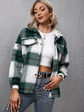 Load image into Gallery viewer, Plaid Long Sleeve Shirt Jacket