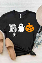 Load image into Gallery viewer, Round Neck Short Sleeve BOO Graphic T-Shirt