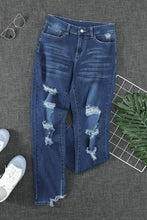 Load image into Gallery viewer, High-Rise Distressed Hem Detail Jeans