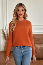 Load image into Gallery viewer, Round Neck Dropped Shoulder Sweater