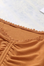 Load image into Gallery viewer, Drawstring Detail Flounce Sleeve Off-Shoulder Crop Top