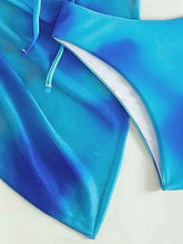 Load image into Gallery viewer, Tied Gradient Spaghetti Strap Three-Piece Swim Set