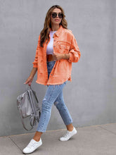 Load image into Gallery viewer, Distressed Drop Shoulder Denim Jacket