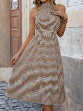 Load image into Gallery viewer, Printed Grecian Neck Midi Dress