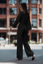 Load image into Gallery viewer, Cutout Long Sleeve Top and Wide Leg Pants Set