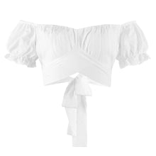 Load image into Gallery viewer, Off-Shoulder Flounce Sleeve Tie Back Top