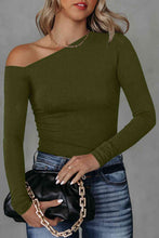 Load image into Gallery viewer, Asymmetrical Neck Long Sleeve Top