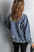 Load image into Gallery viewer, Studded Button Down Denim Jacket