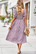 Load image into Gallery viewer, Floral Ruffled Square Neck Dress with Pockets