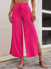 Load image into Gallery viewer, High Waist Slit Wide Leg Pants