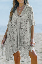 Load image into Gallery viewer, Openwork V-Neck Slit Cover Up
