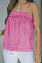 Load image into Gallery viewer, Smocked Adjustable Strap Denim Cami Top