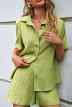 Load image into Gallery viewer, Textured Short Sleeve Shirt and Shorts Set