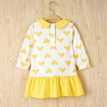 Load image into Gallery viewer, Baby Girl Heart Print Ruffle Hem Dress