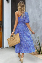 Load image into Gallery viewer, Printed One-Shoulder Tie Belt Maxi Dress