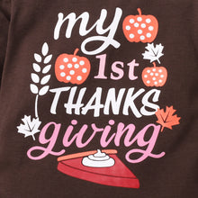 Load image into Gallery viewer, Baby Girl MY 1ST THANKS GIVING Graphic Bodysuit and Pants Set