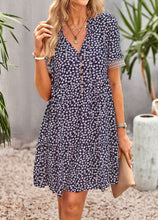 Load image into Gallery viewer, Floral Buttoned Puff Sleeve Dress